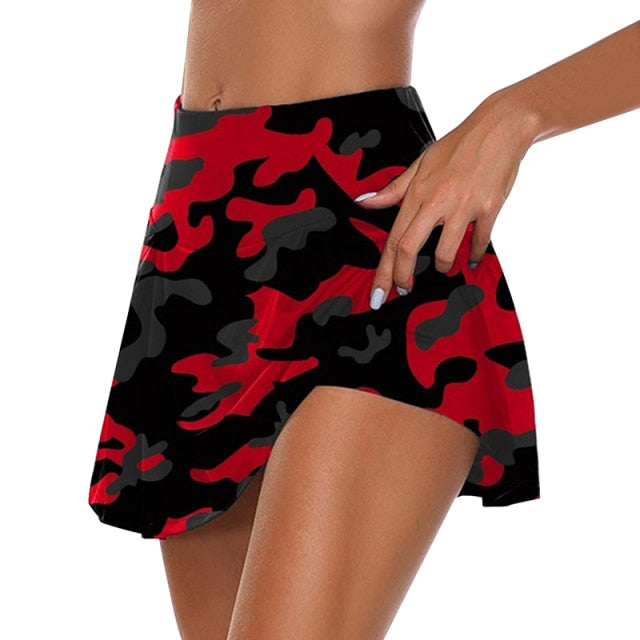 Women Sport Athletic Skirted Yoga Shorts