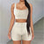 Seamless Sport PCS Crop Top Bra Shorts Set